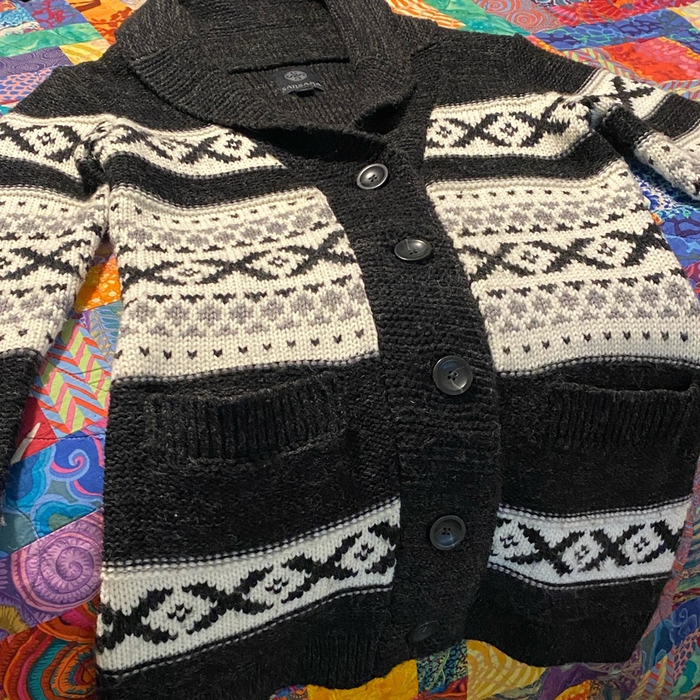 SanSara Black and white Patterned Cardigan